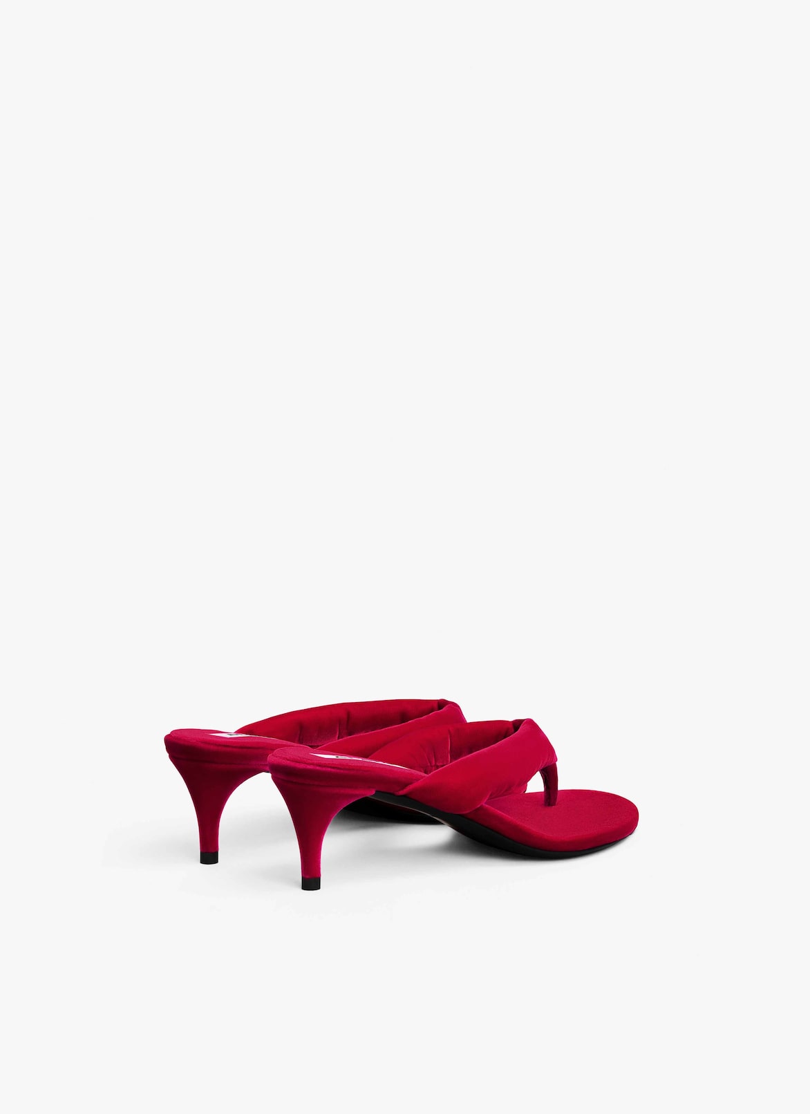 HEEL THONG MULES IN VELVET ALAÏA FUCHSIA HEEL THONG MULES IN VELVET